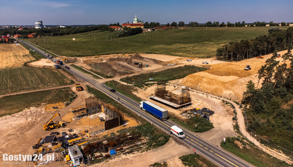 Postępy prac przy budowie obwodnicy Gostynia - DW434