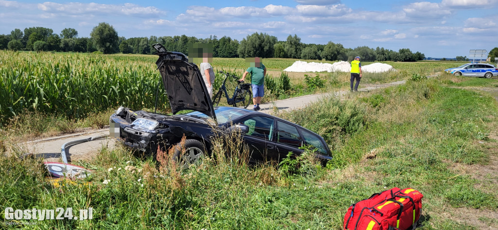 Kolizja na DW 434 w Starej Krobi