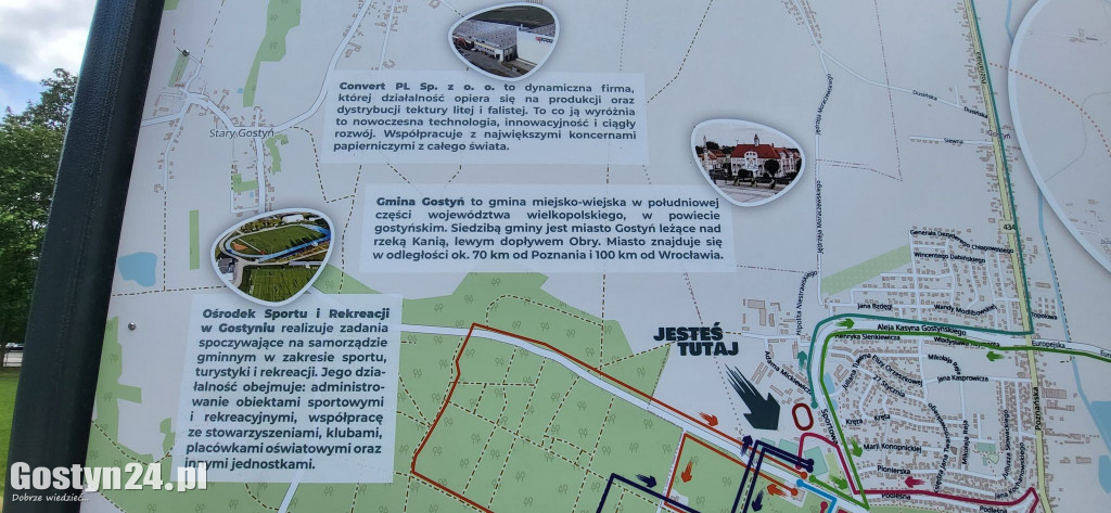Biegowa mapa Gostynia i nowy skwer w mieście