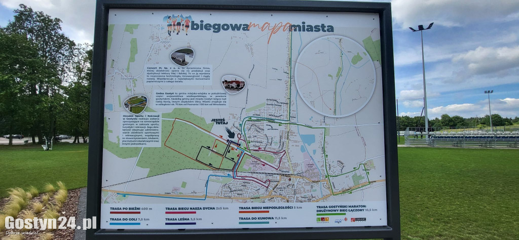 Biegowa mapa Gostynia i nowy skwer w mieście