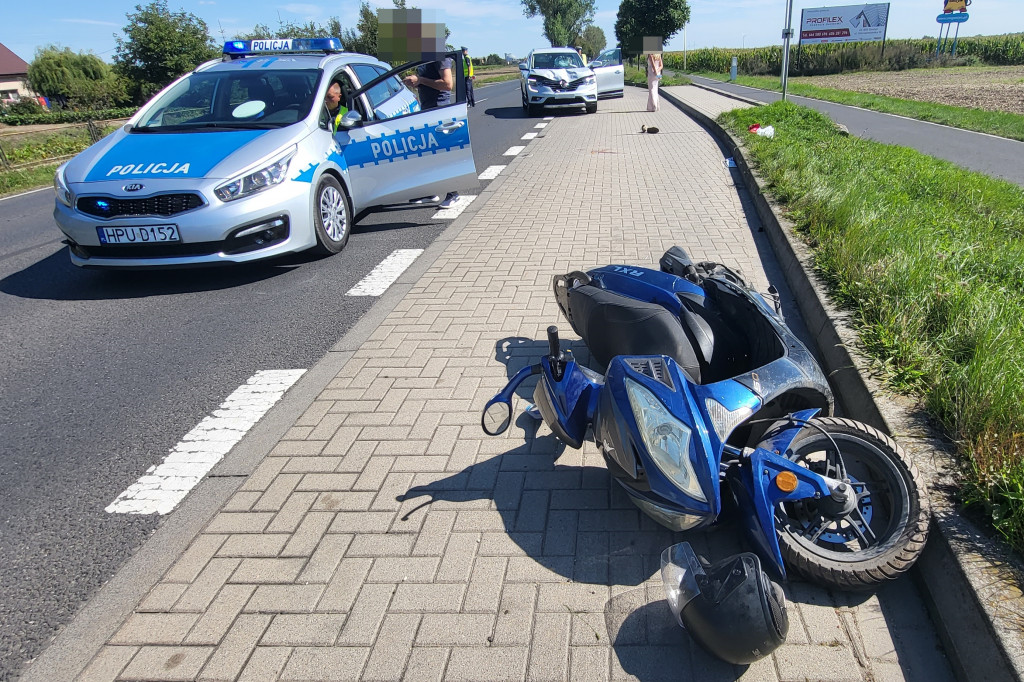 Wypadek motorowerzysty na K12 Gostyń-Gola