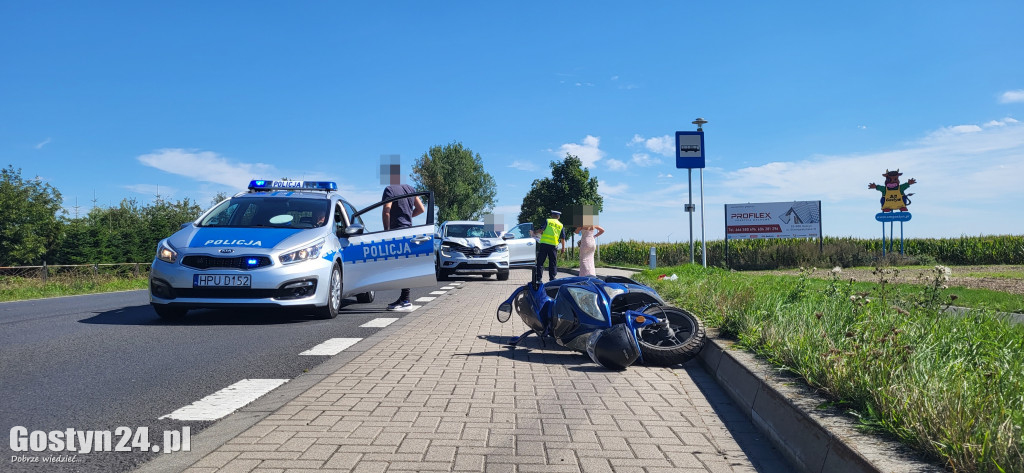Wypadek motorowerzysty na K12 Gostyń-Gola