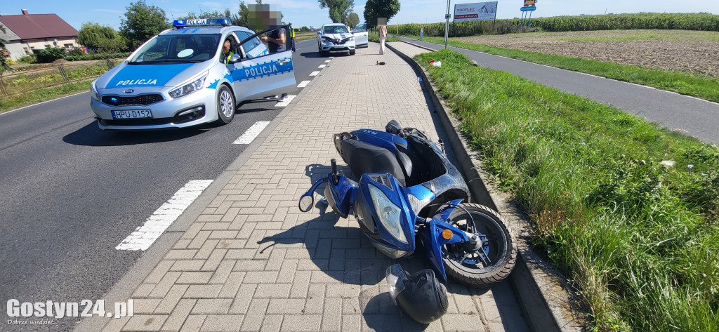 Wypadek motorowerzysty na K12 Gostyń-Gola