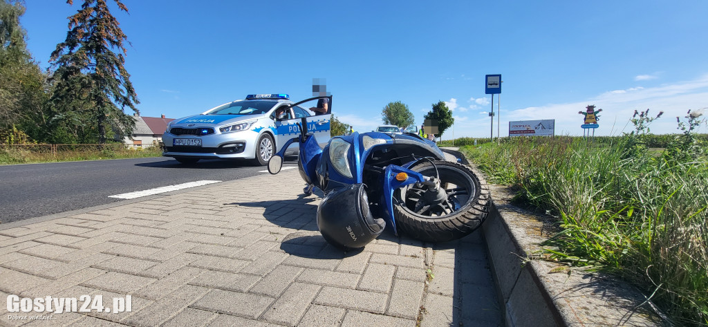 Wypadek motorowerzysty na K12 Gostyń-Gola