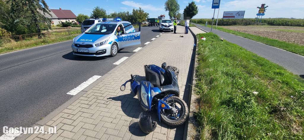 Wypadek motorowerzysty na K12 Gostyń-Gola