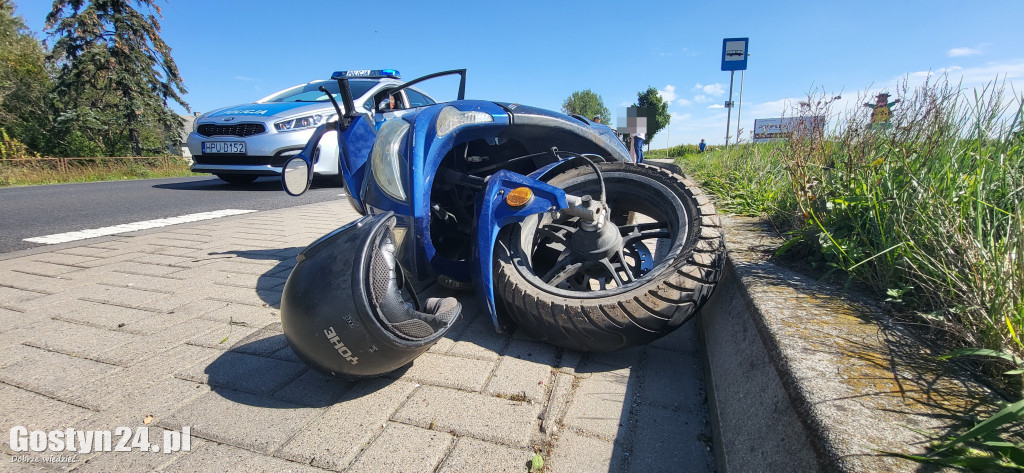 Wypadek motorowerzysty na K12 Gostyń-Gola