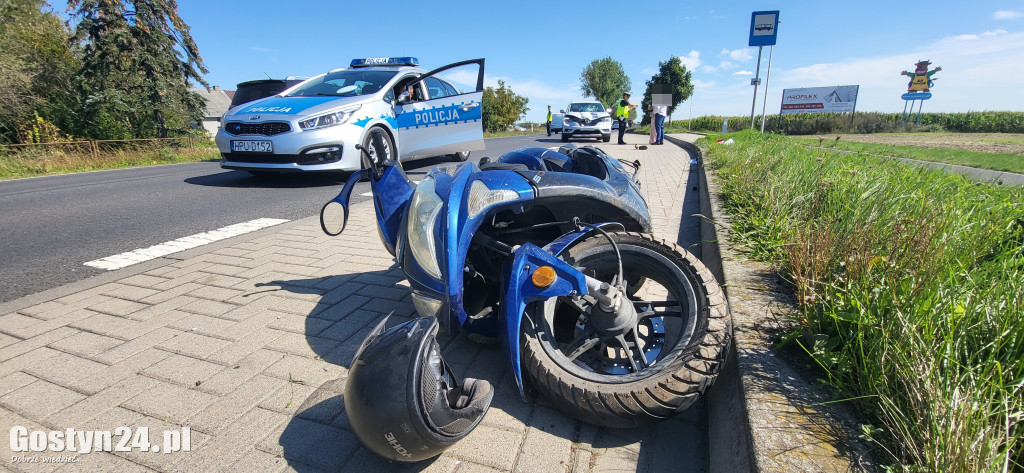 Wypadek motorowerzysty na K12 Gostyń-Gola