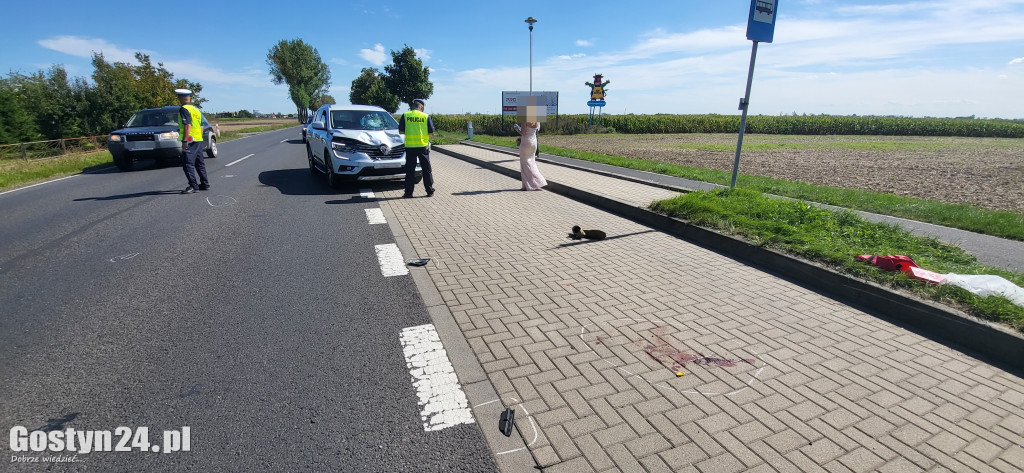 Wypadek motorowerzysty na K12 Gostyń-Gola