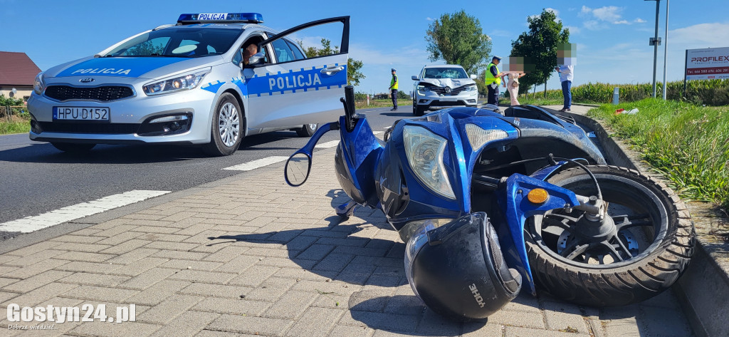 Wypadek motorowerzysty na K12 Gostyń-Gola