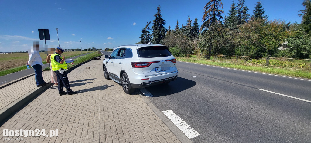 Wypadek motorowerzysty na K12 Gostyń-Gola
