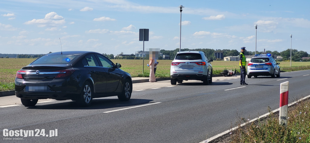 Wypadek motorowerzysty na K12 Gostyń-Gola