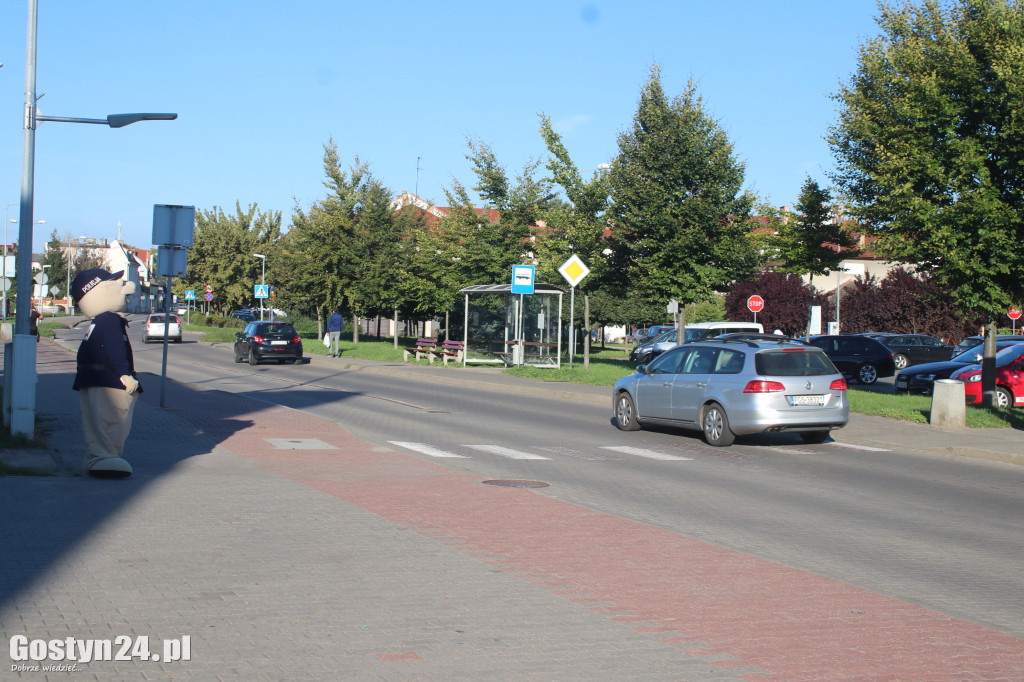 Policyjna akcja Pomachaj Kierowcy przy SP 1 w Gostyniu