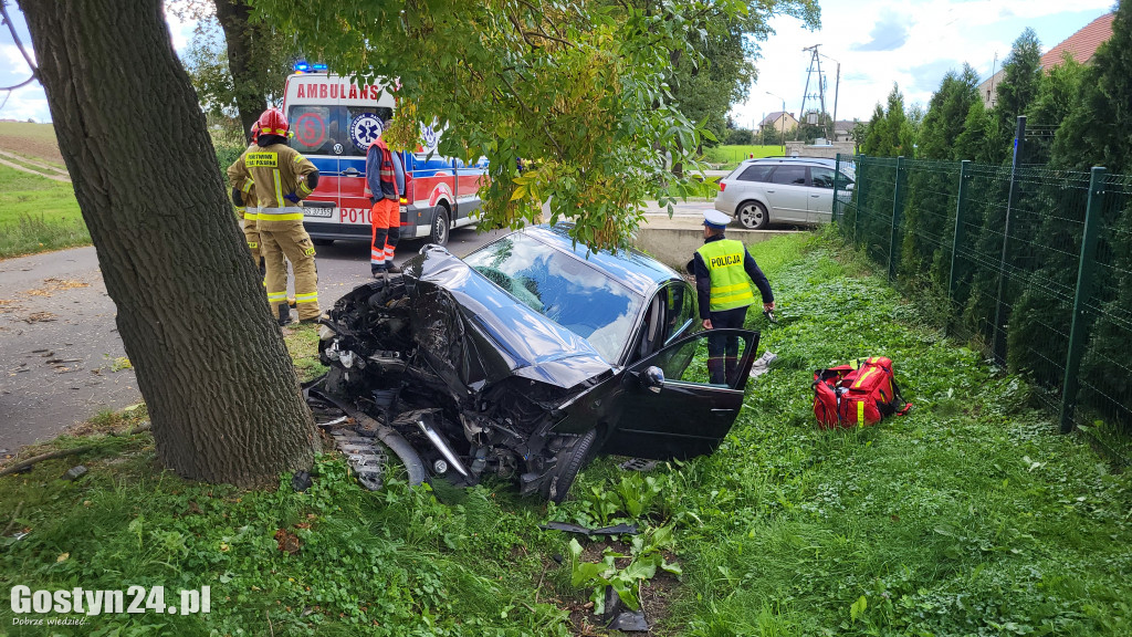 Samochód uderzył w drzewo w Brzeziu