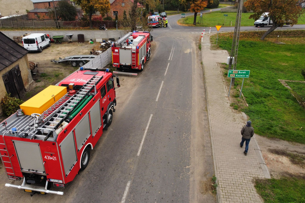 Potrącenie motorowerzystki na DW 438