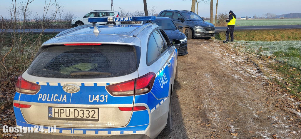 Policyjna akcja z dronem między Koszkowem a Borkiem Wlkp.