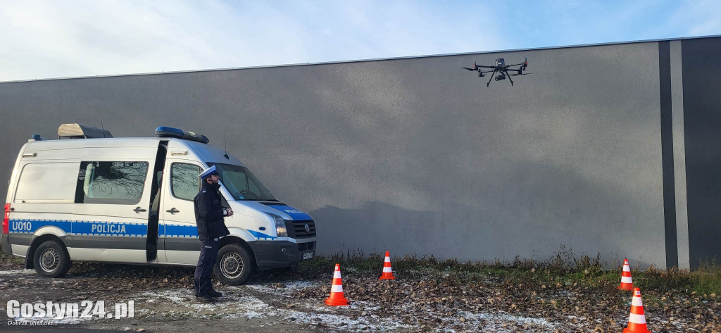 Policyjna akcja z dronem między Koszkowem a Borkiem Wlkp.