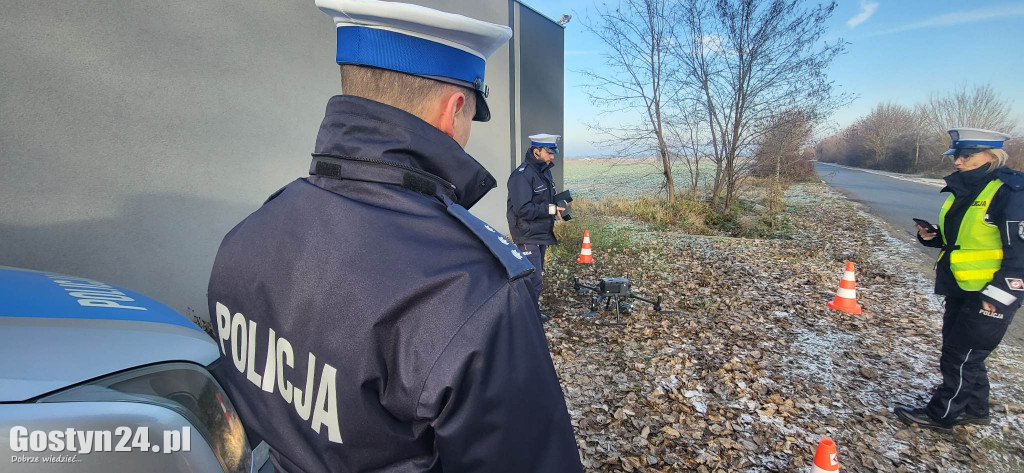 Policyjna akcja z dronem między Koszkowem a Borkiem Wlkp.