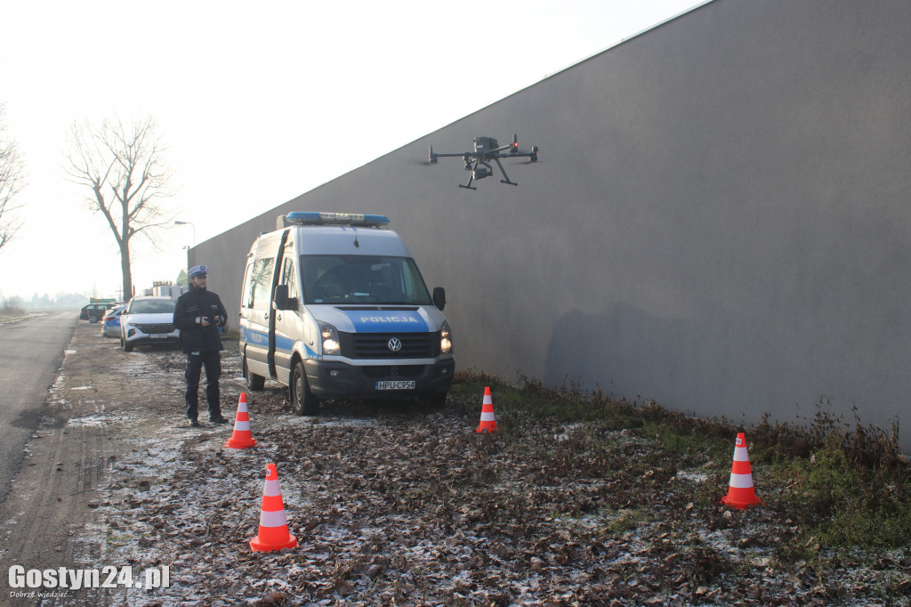 Policyjna akcja z dronem między Koszkowem a Borkiem Wlkp.