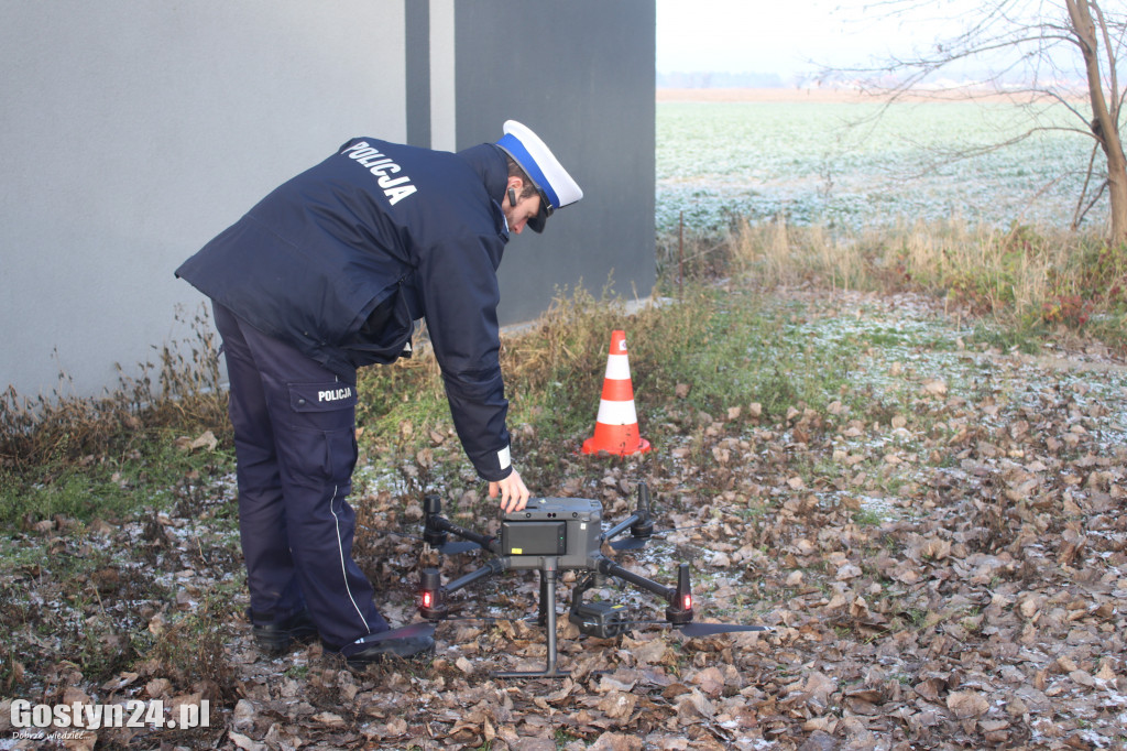 Policyjna akcja z dronem między Koszkowem a Borkiem Wlkp.