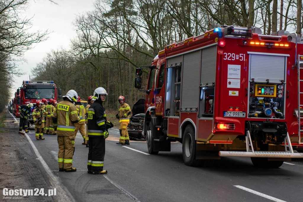 Wypadek na trasie Czmoń-Kórnik z udziałem...