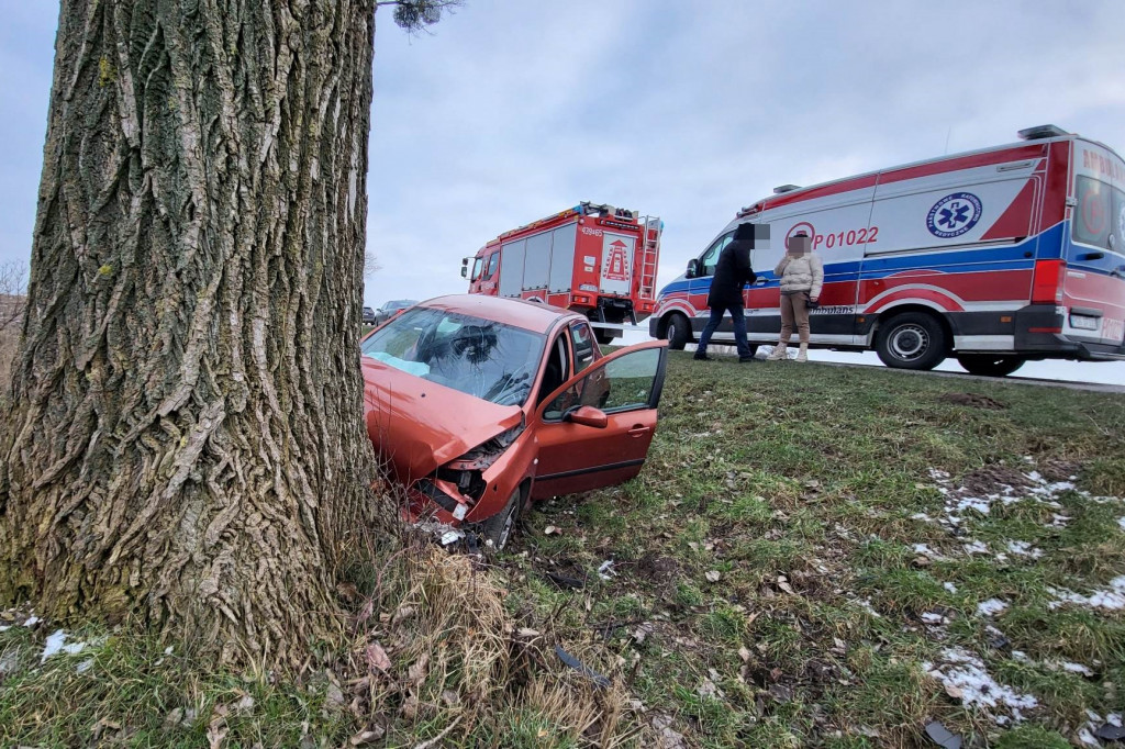 Wypadek na trasie Strzelce Wielkie - Lipie
