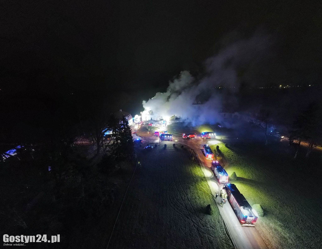 Potężny pożar zabytkowego pałacu w Pępowie.