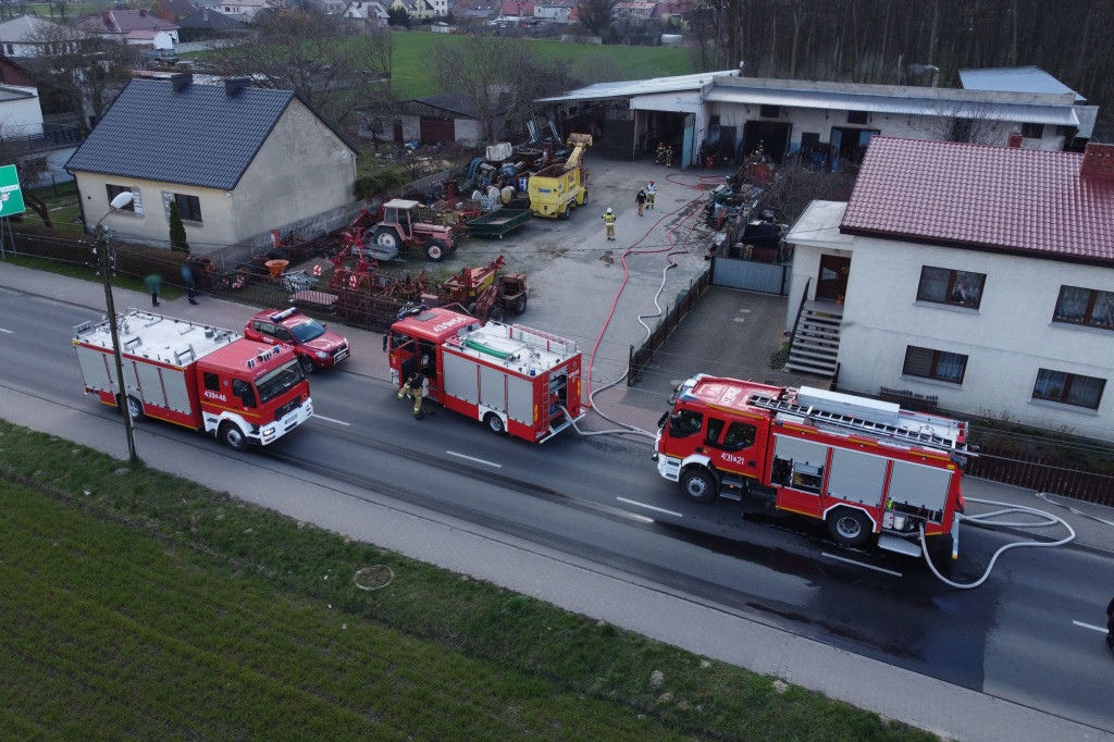 Pożar w warsztacie w Pogorzeli