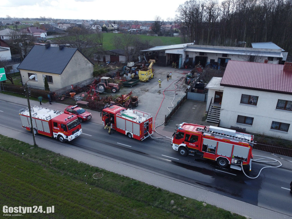 Pożar w warsztacie w Pogorzeli