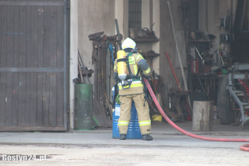 Pożar w warsztacie w Pogorzeli