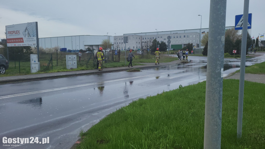 Żrąca substancja na drodze w Czachorowie