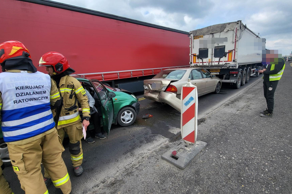 Wypadek na DW434 w rejonie Krajewic
