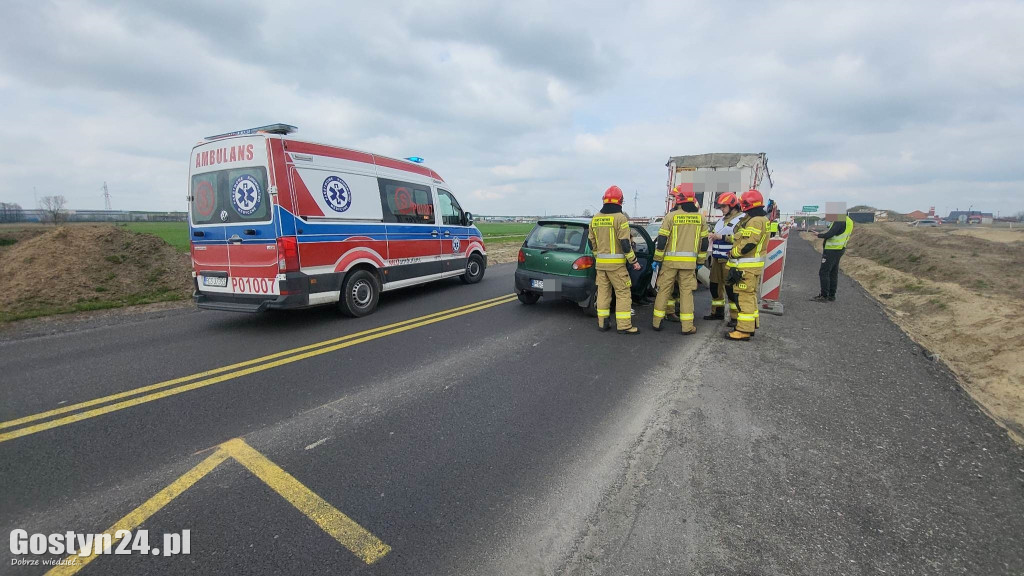 Wypadek na DW434 w rejonie Krajewic