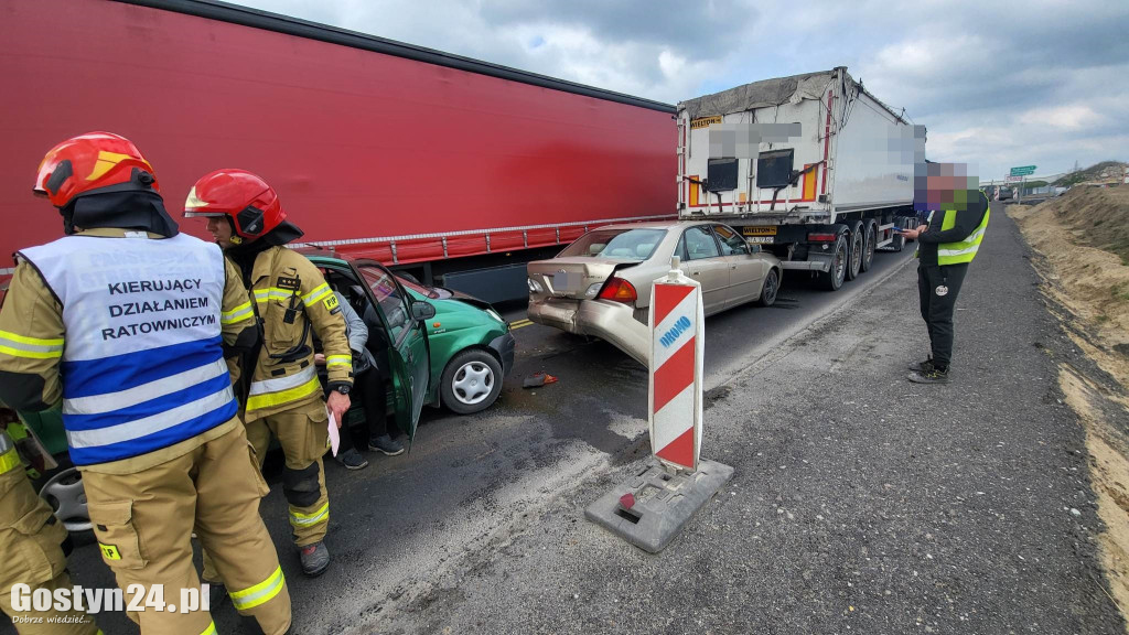 Wypadek na DW434 w rejonie Krajewic