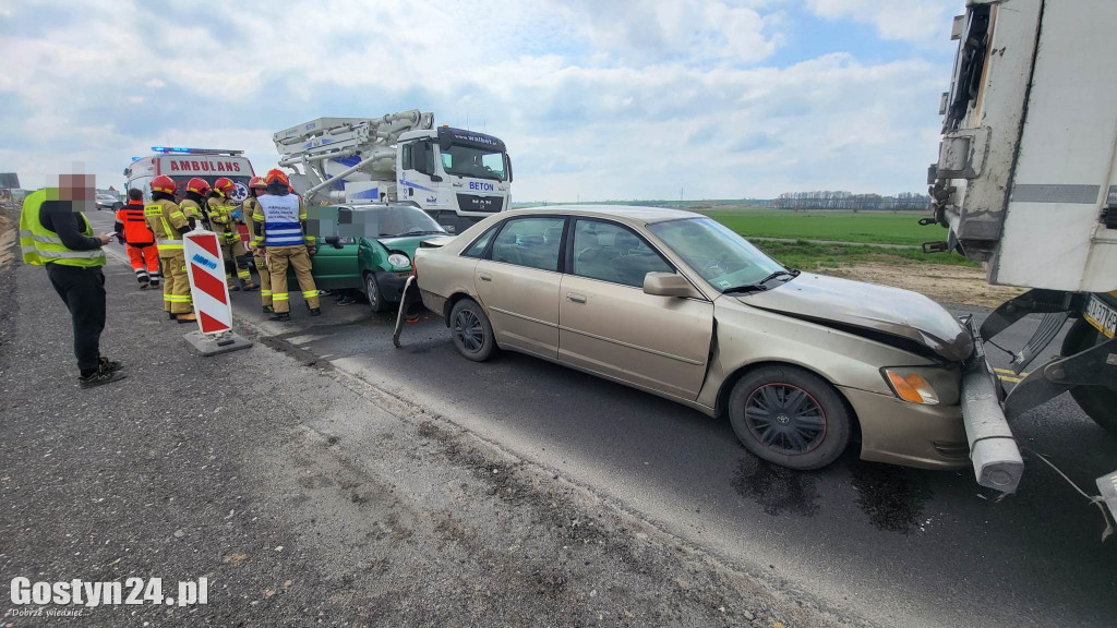 Wypadek na DW434 w rejonie Krajewic