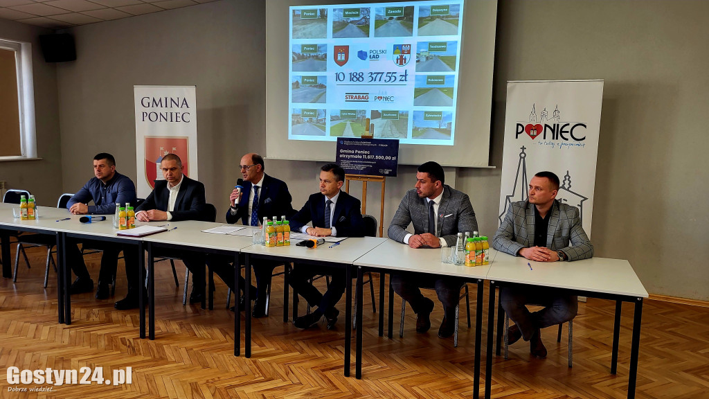 Podpisanie umowy na inwestycje drogowe w gminie Poniec