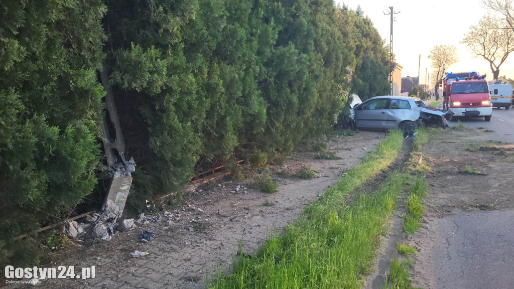 Wypadek z udziałem pięciu młodych ludzi pod Poniecem
