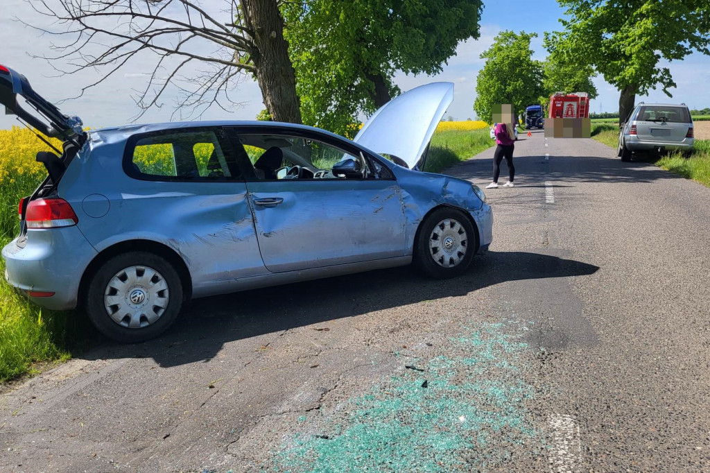 Wypadek na trasie Czajkowo - Łęka Mała