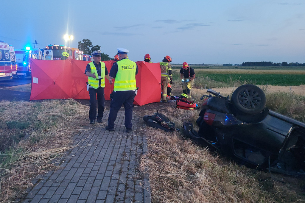 Wypadek na DW 434 w Starej Krobi