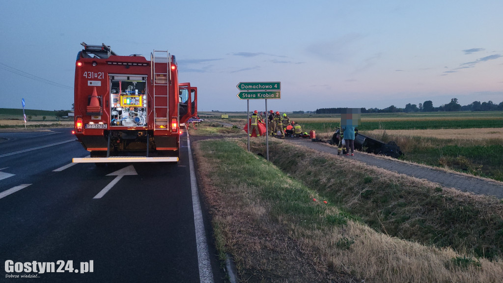 Wypadek na DW 434 w Starej Krobi