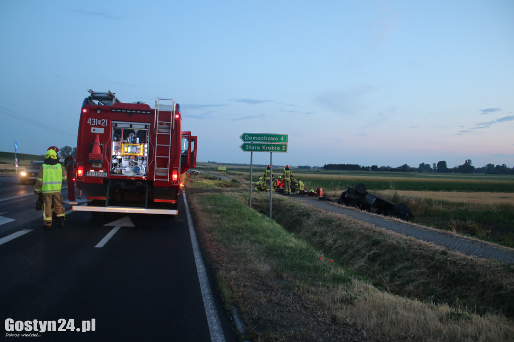 Wypadek na DW 434 w Starej Krobi