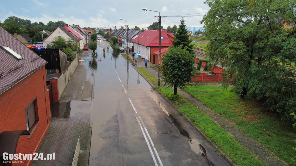 Podtopienia na ul. Kusza w Poniecu