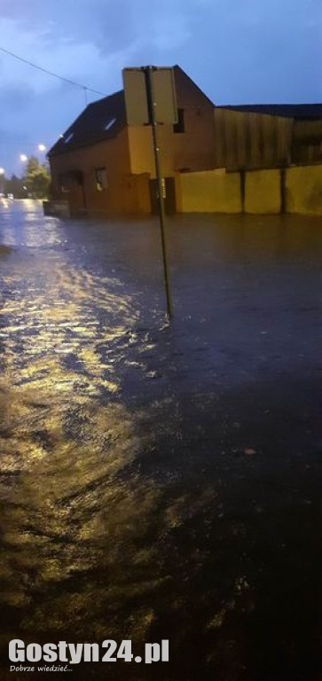 Podtopienia na ul. Kusza w Poniecu