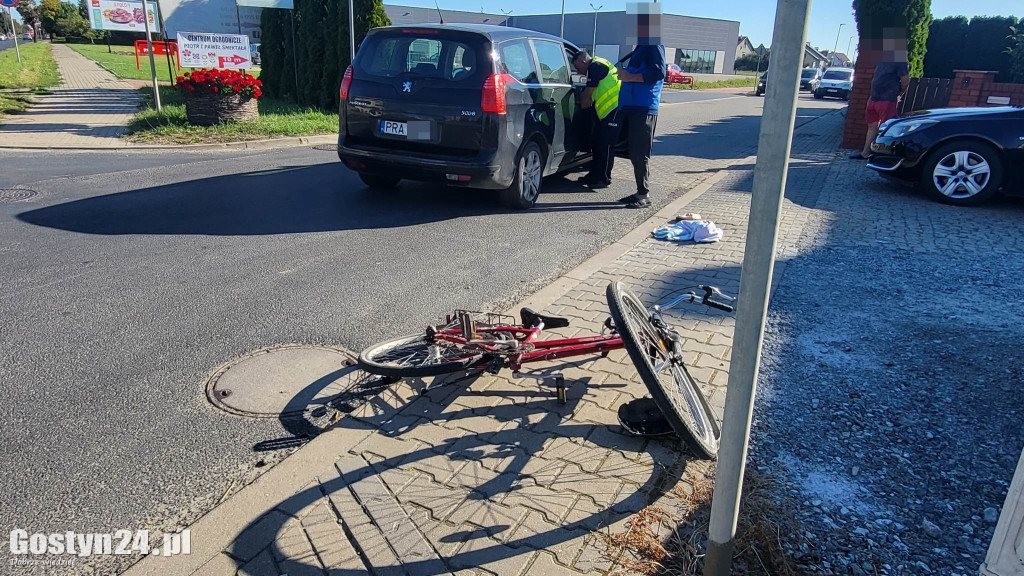 Potrącenie rowerzysty w  Krobi