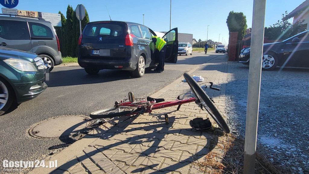 Potrącenie rowerzysty w  Krobi