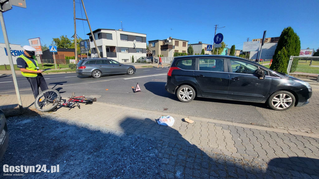 Potrącenie rowerzysty w  Krobi
