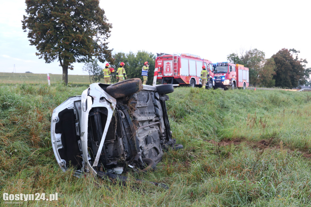 Poranny wypadek na DW 434 Gostyń-Krobia