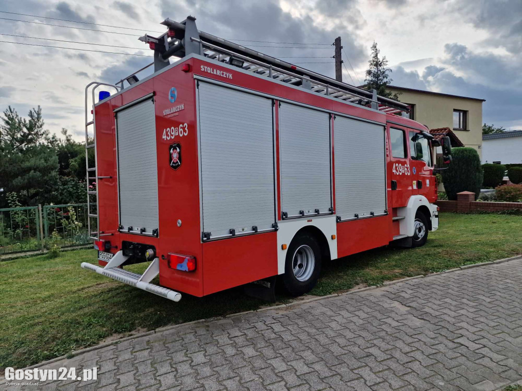 Pożar w bloku w Poniecu