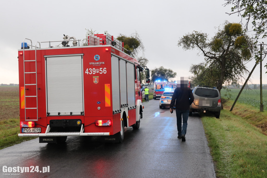 Zderzenie trzech samochodów na trasie Pępowo - Pogorzela