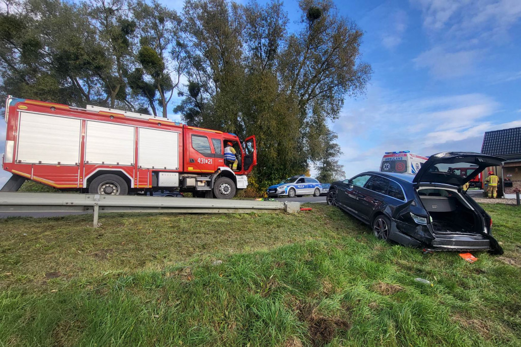 Wypadek w Studziannie, jedna osoba poszkodowana