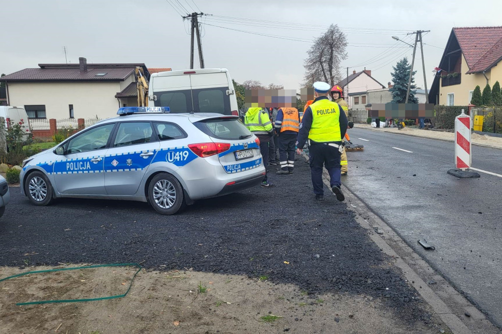 Kolizja samochodu ciężarowego w Podrzeczu